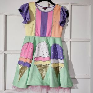 JoJos Closet Girls Dress Sz 10/12 Huge Sparkly Ice Cream Cones Party Dress
